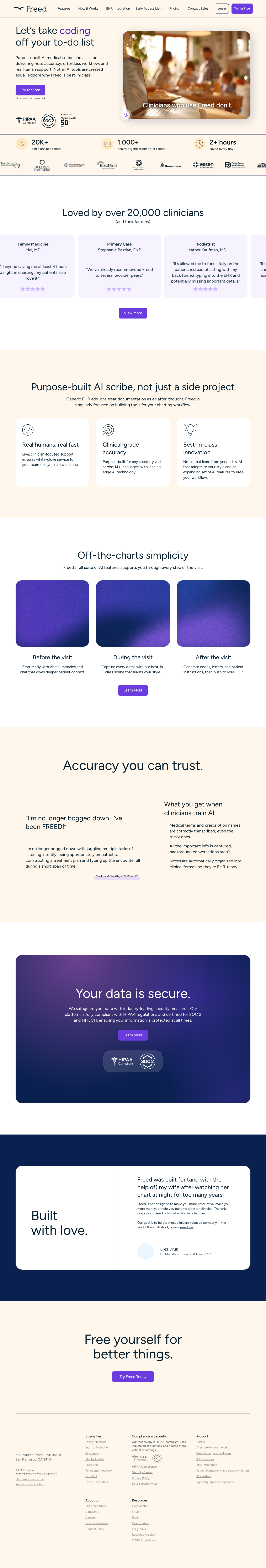 Freed landing page