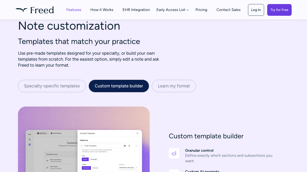 Step 6: Features Custom Template