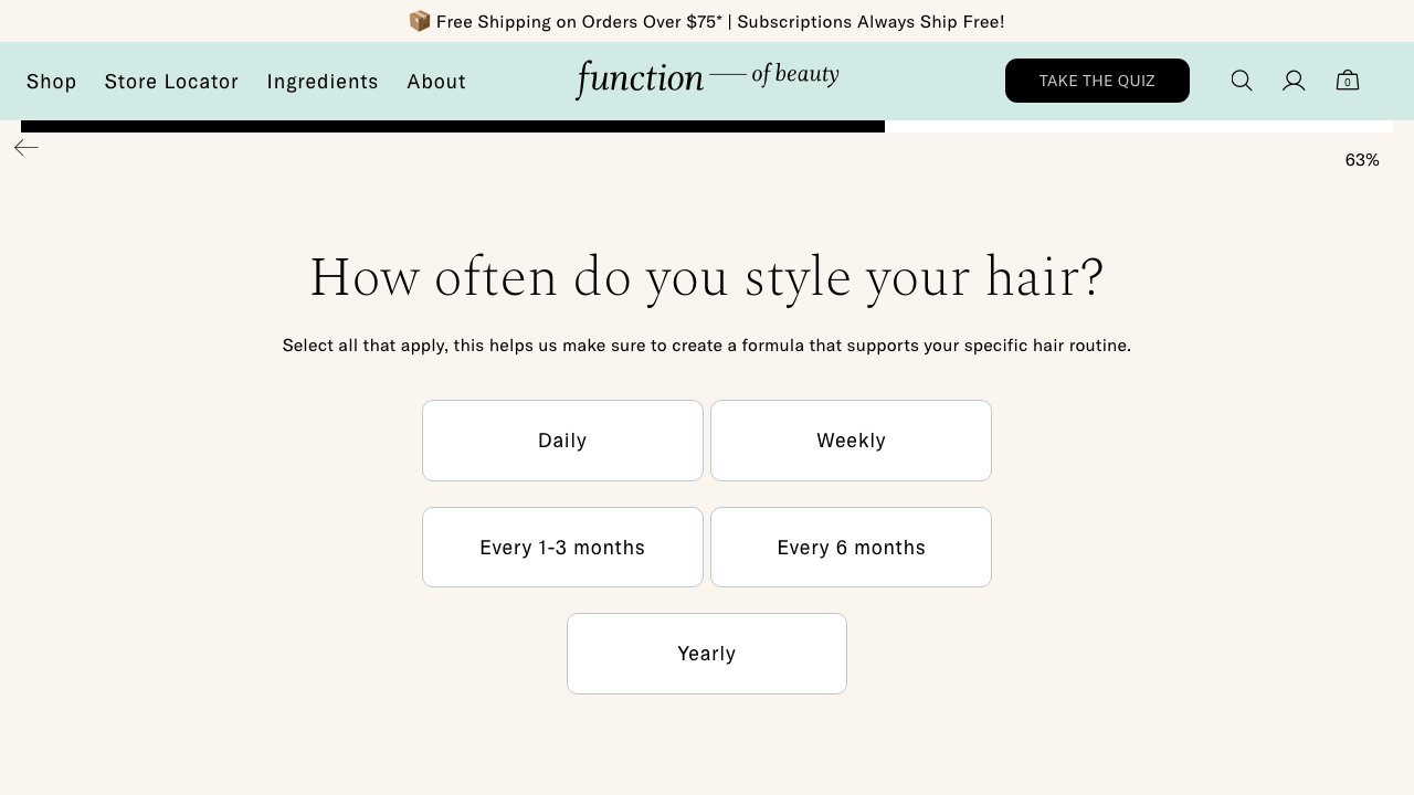Step 15: Quiz Goals Selection