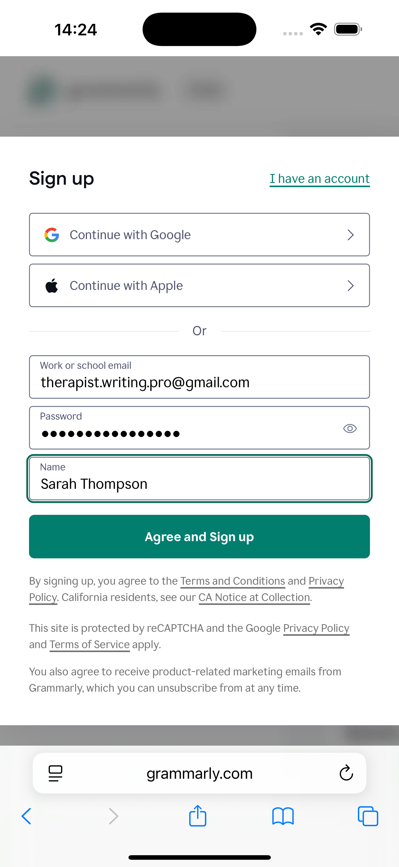 Step 3: Signup Filled
