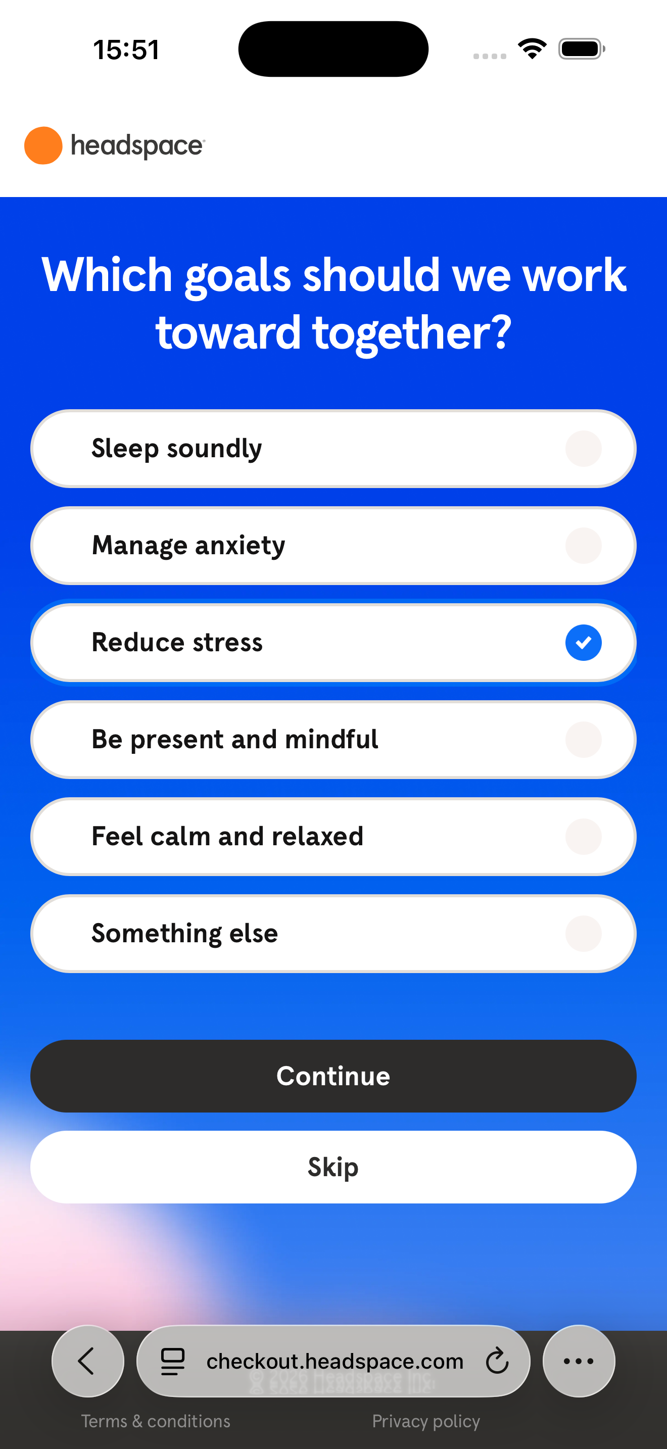 Step 5: Quiz Q1 Goals Selected