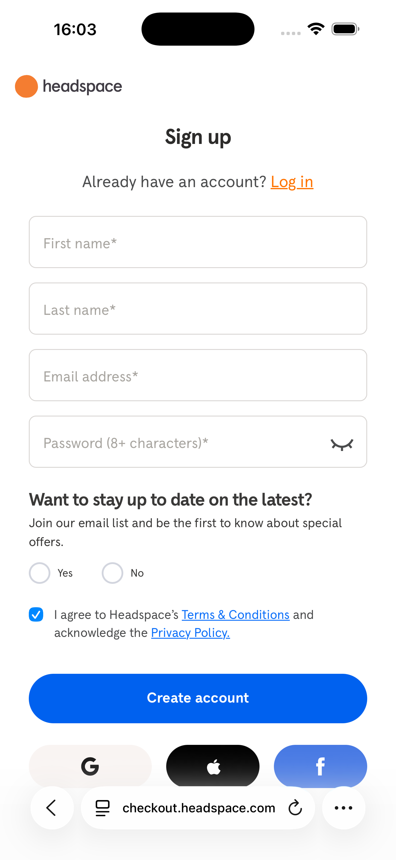 Step 8: Signup Form
