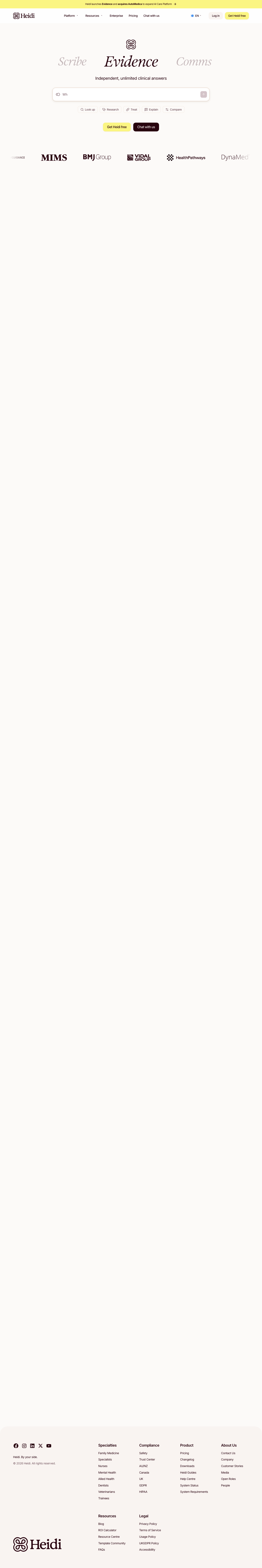 Heidi Health landing page