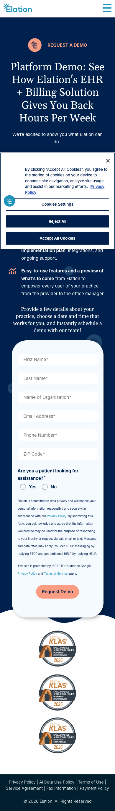 Step 1: Landing Redirect Elation