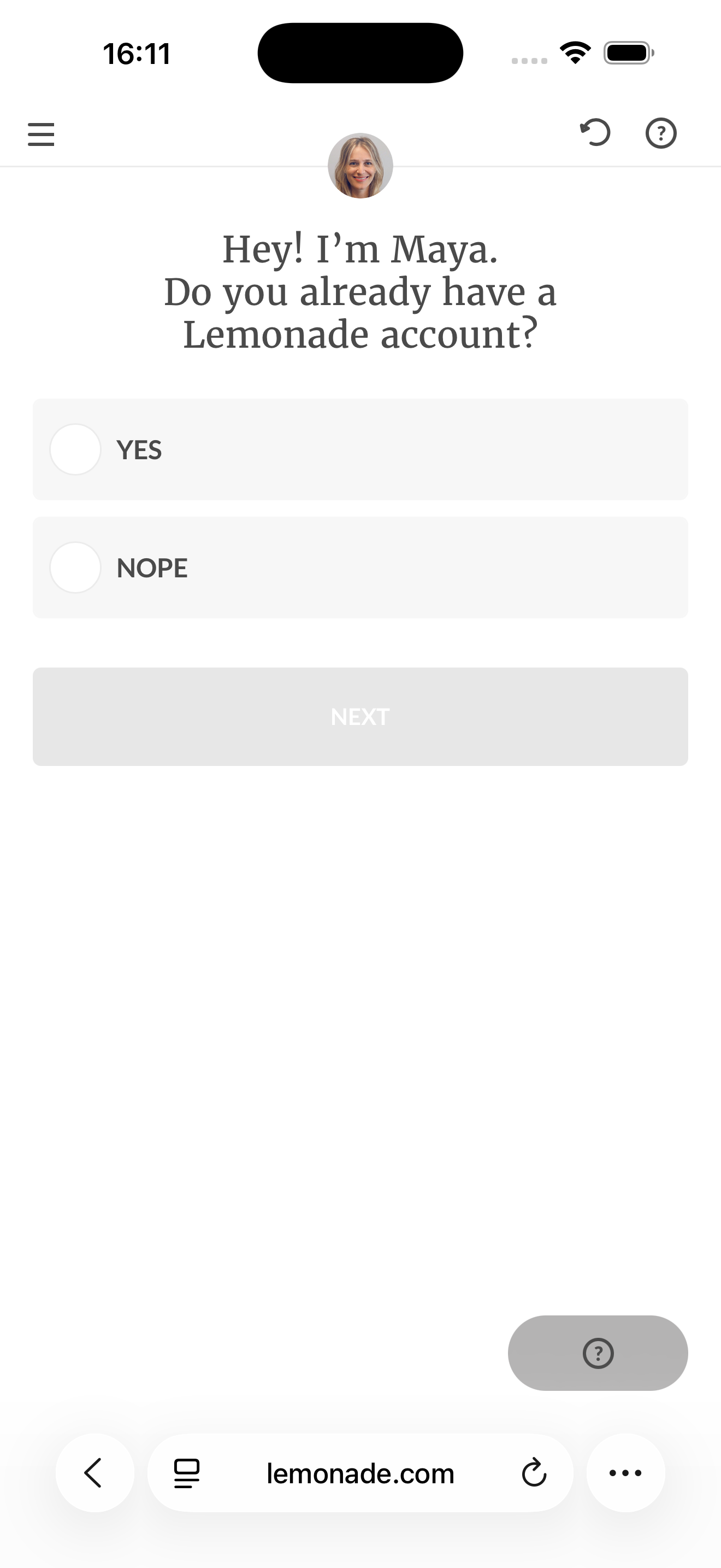 Step 2: Insurance Type
