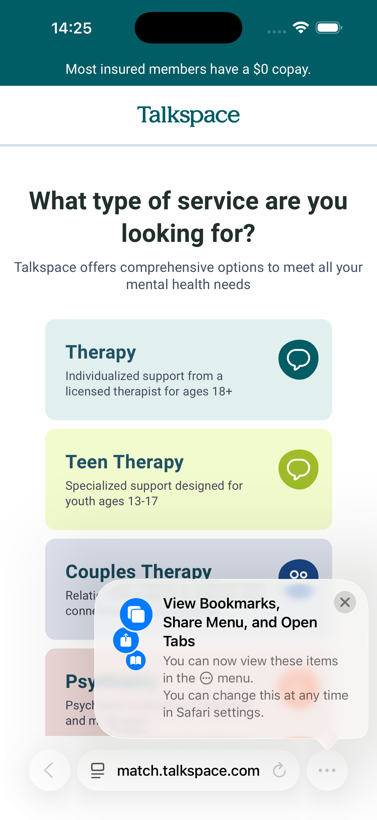 Step 2: Service Type