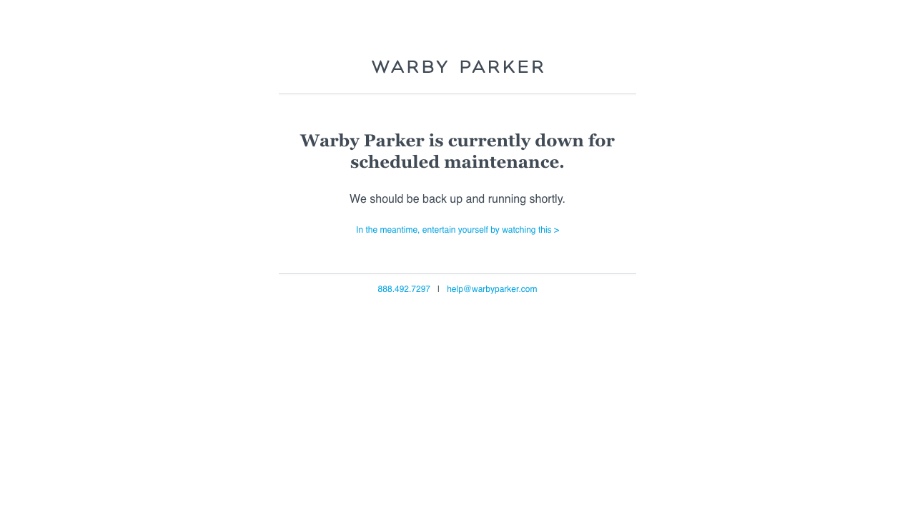 Warby Parker landing page