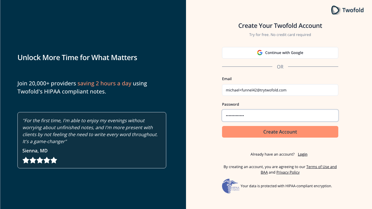 Step 8: Signup Form Filled